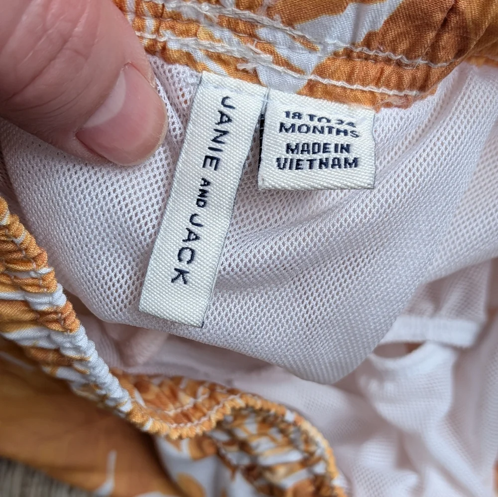 Janie And Jack The Palm Cabana Shirt And Swim Bottoms Size 18 - 24 Months
